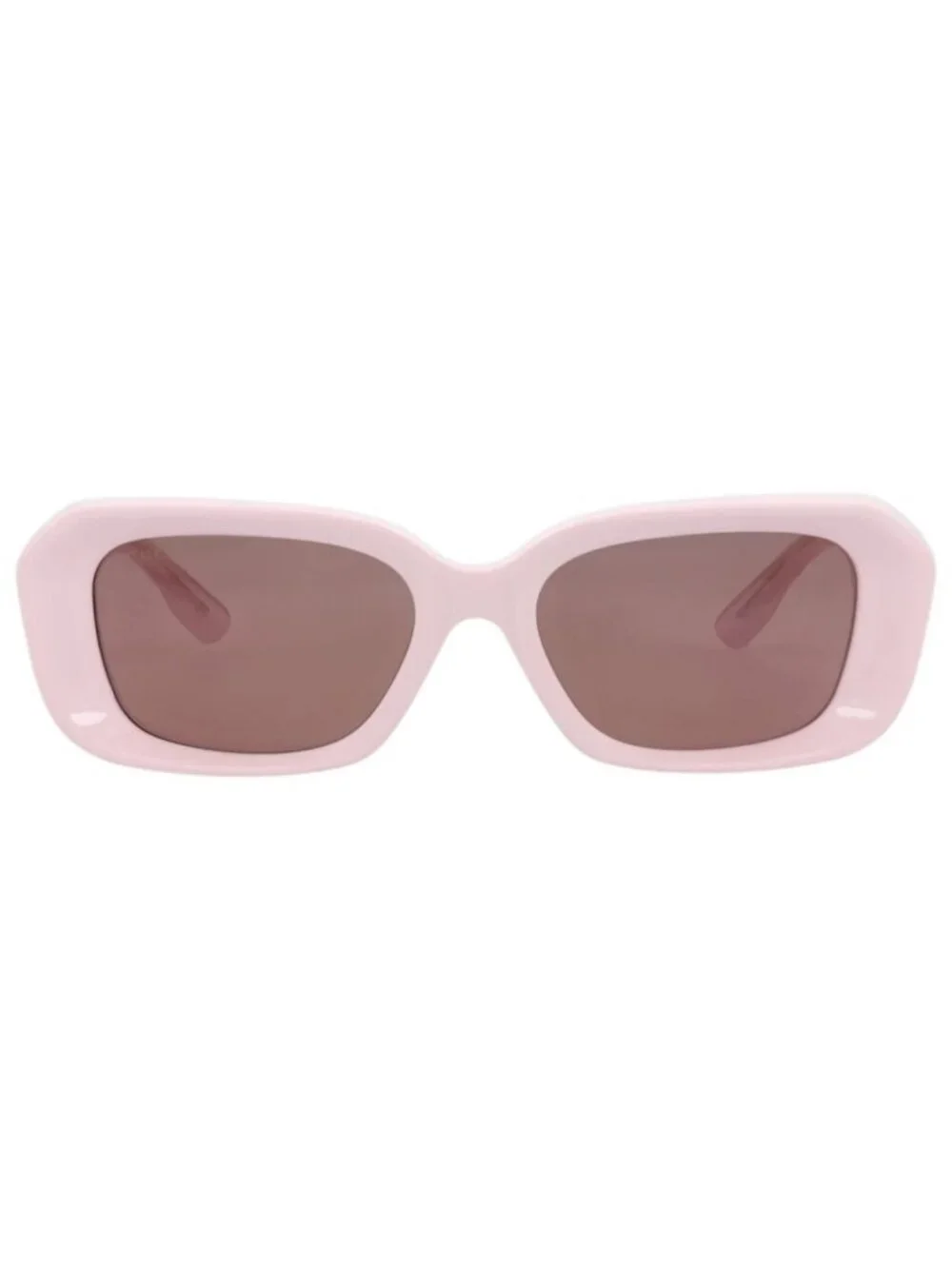 New Gucci Women's Sunglasses Square Rectangle Recycled Acetate Frame Pink Pink